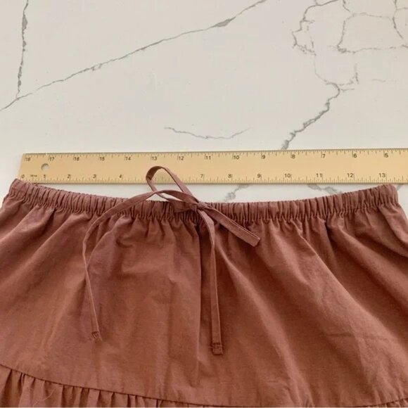 🌞 ZARA Tiered Maxi Skirt in Chocolate Brown Extra Small XS - Picture 8 of 13